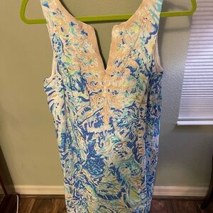 Lilly Pulitzer Gabby Salty Seas White and Blue Dress